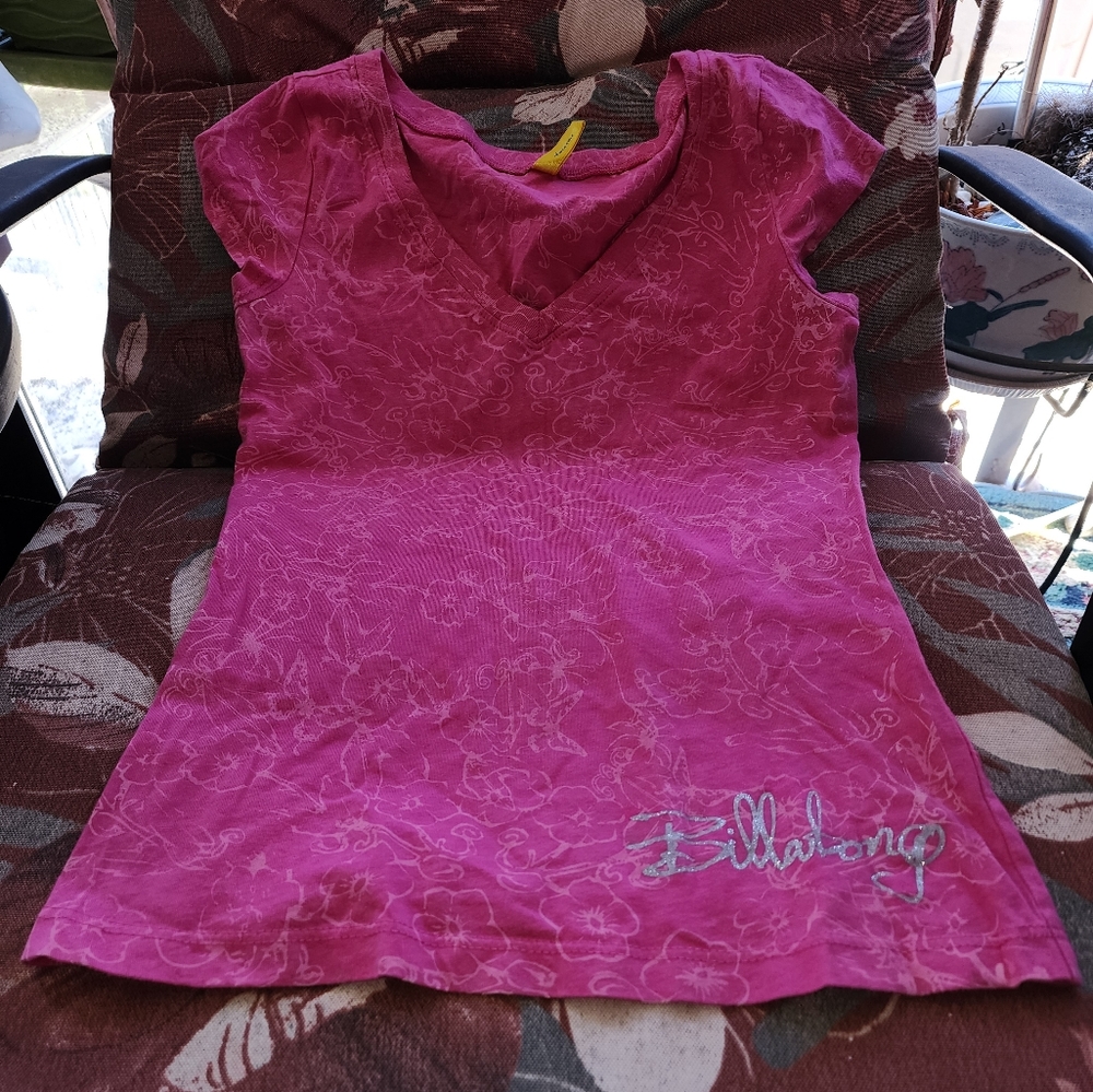Billabong Pink floral design shirt